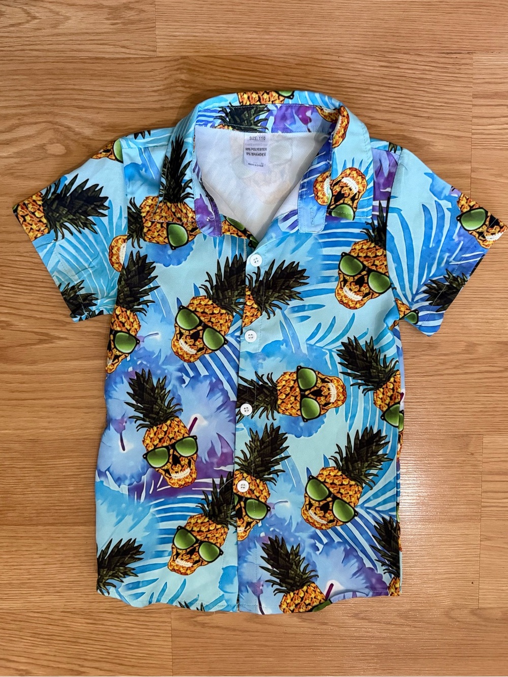 Skull Pineapple Sunglasses Funny Toddler Hawaiian Novelty Shirt 5T